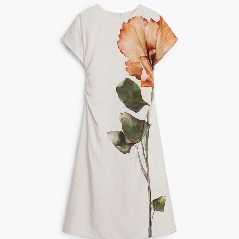 Desigual Cream Dress with Floral Design - L - NWT